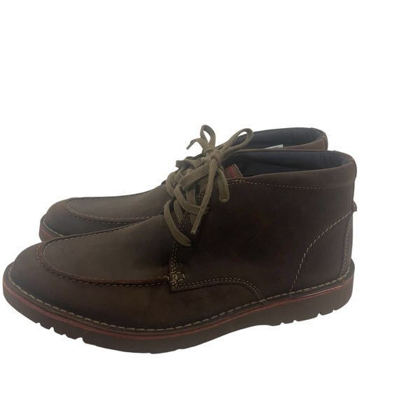 Men's CLARKS Vargo Rise Brown Leather Ankle Boots Like New - Picture 5 of 7